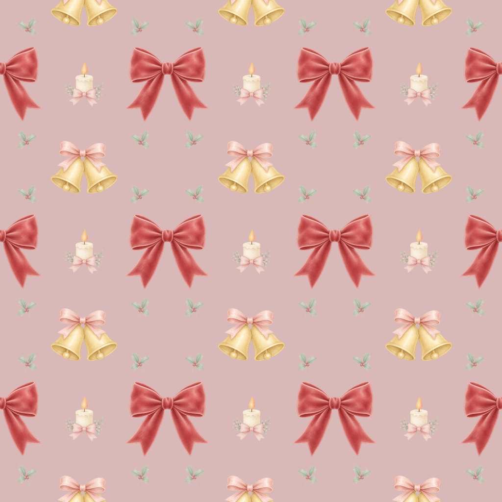 Christmas Sweet Collection - Dusty Pink|淡色クリスマス シームレスパターン4柄セット