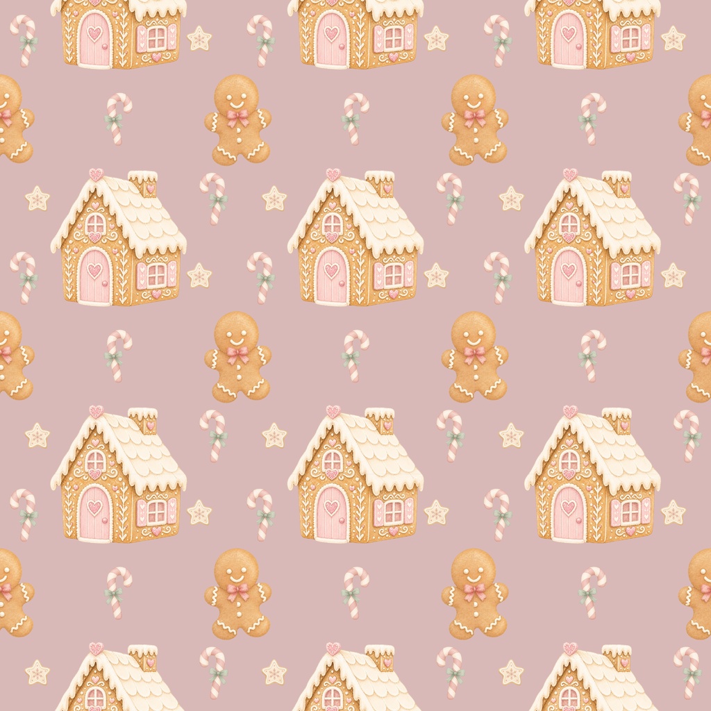 Christmas Sweet Collection - Dusty Pink|淡色クリスマス シームレスパターン4柄セット