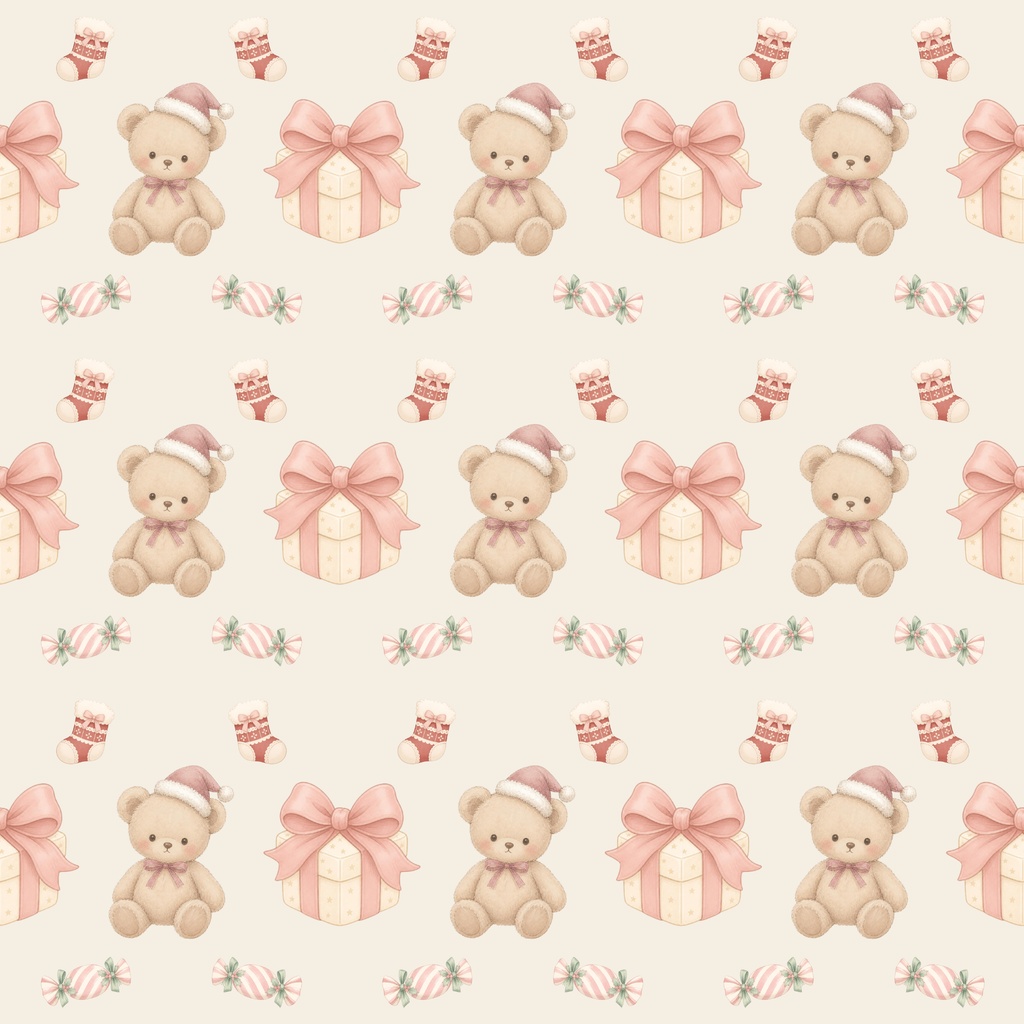 Christmas Sweet Collection - Milk Ivory|淡色クリスマス シームレスパターン4柄セット