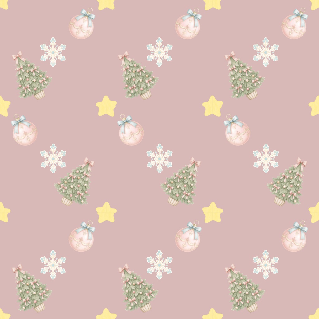 Christmas Sweet Collection - Milk Ivory|淡色クリスマス シームレスパターン4柄セット