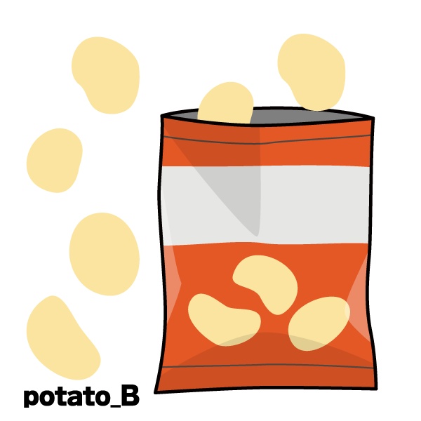 【透過PNG】サムネ向けポテトチップス素材【フリー】