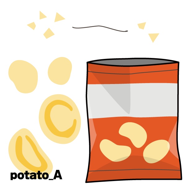 【透過PNG】サムネ向けポテトチップス素材【フリー】