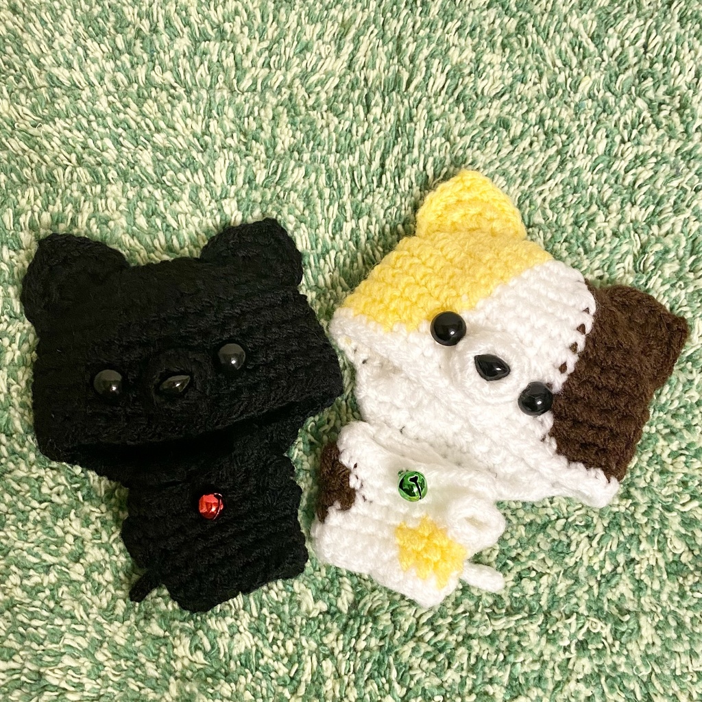 黒猫&三毛猫(ちびぐるみサイズ)