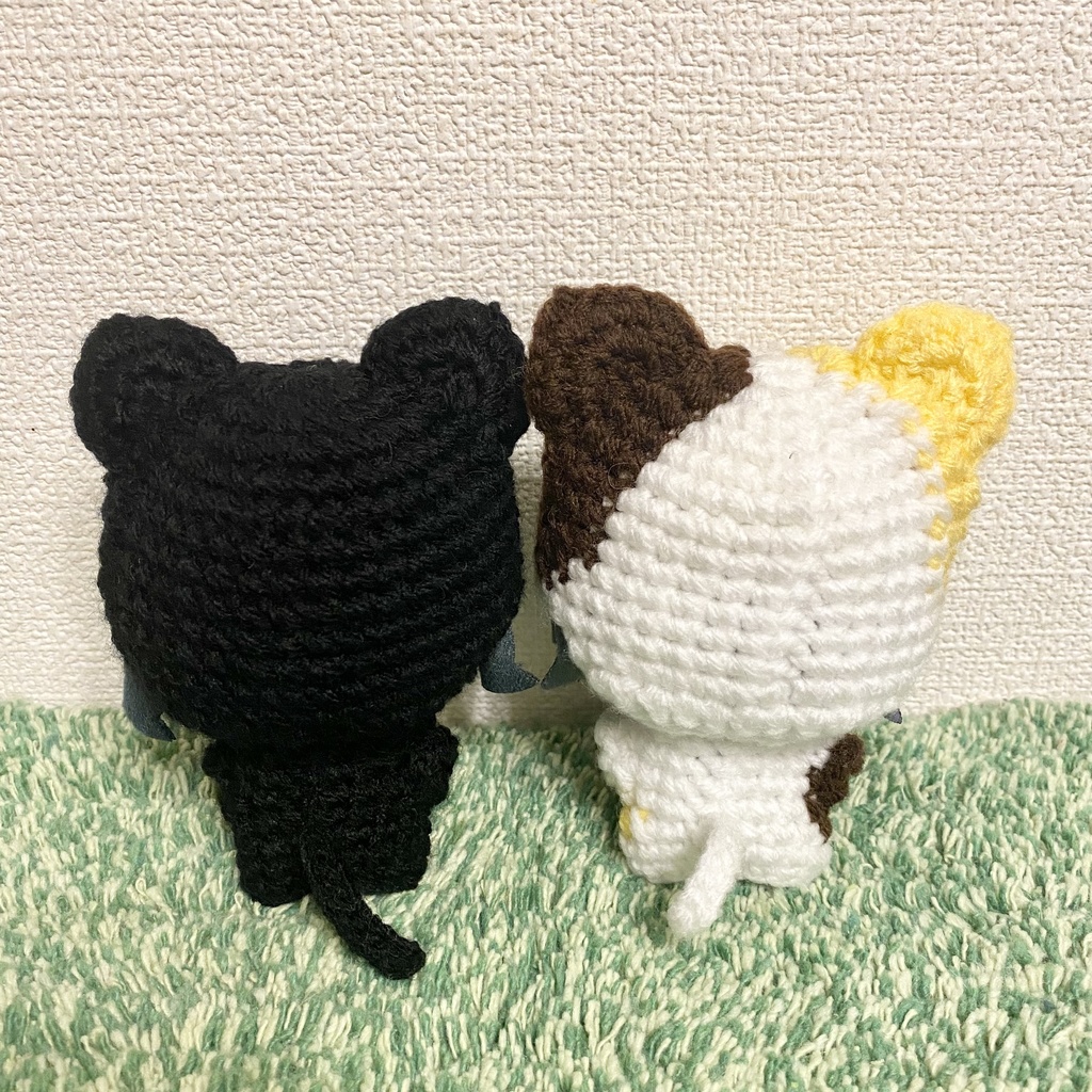 黒猫&三毛猫(ちびぐるみサイズ)