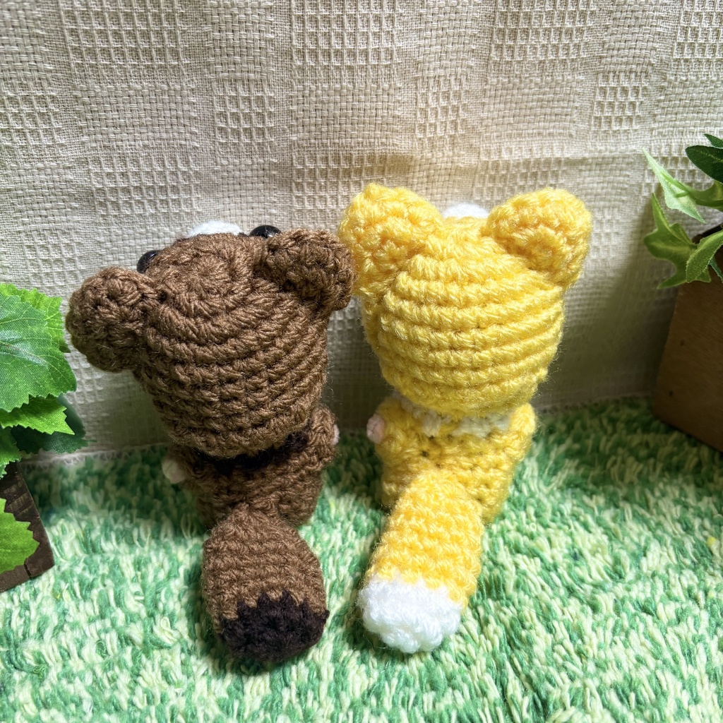 たぬき&キツネ(ほわぬいサイズ)