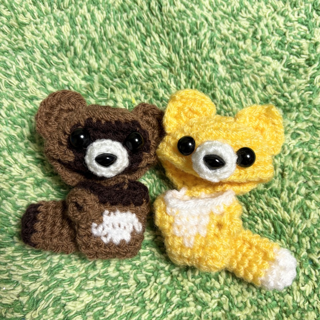 たぬき&キツネ(ほわぬいサイズ)