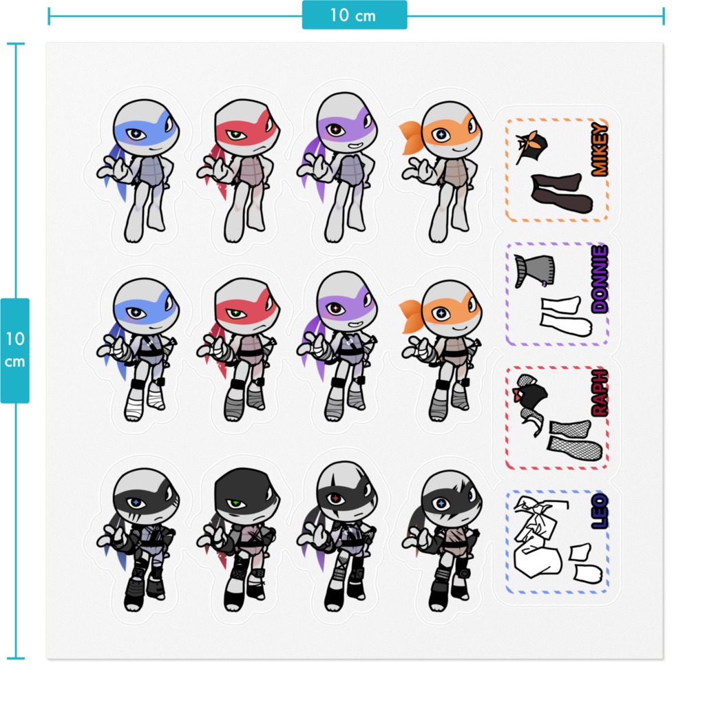 ニック亀着せ替えスティッカー