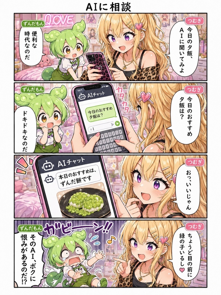 ずんだもん&春日部つむぎのAI漫画1
