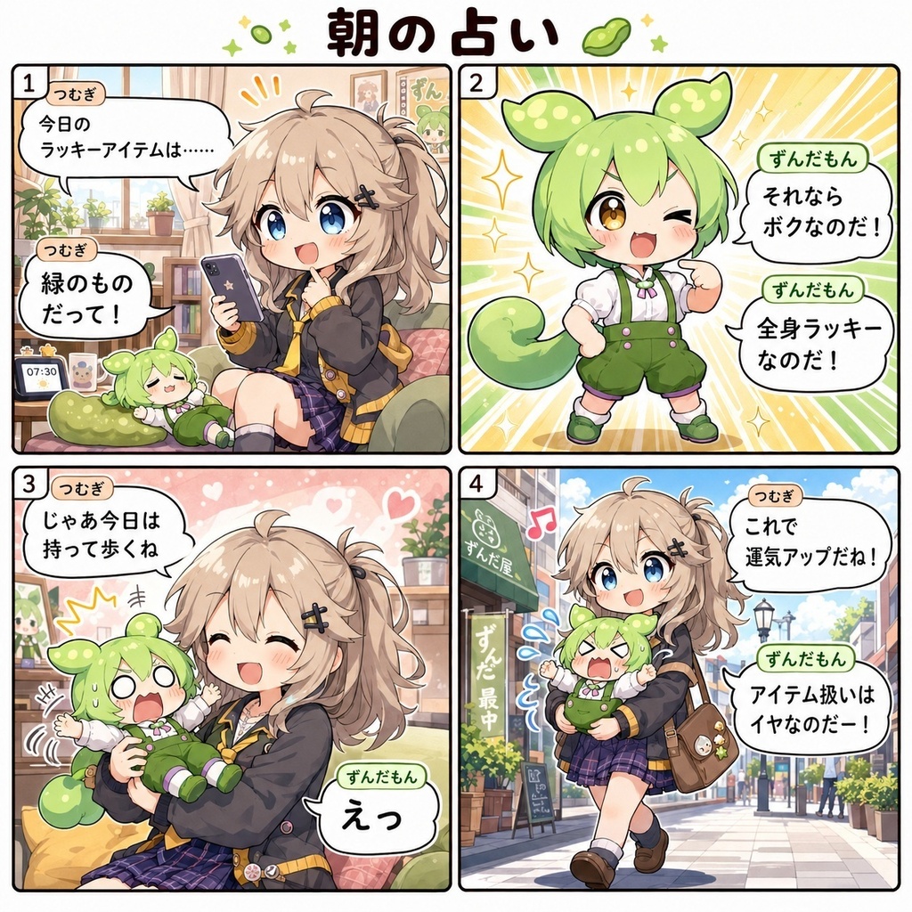 ずんだもん&春日部つむぎのAI漫画1