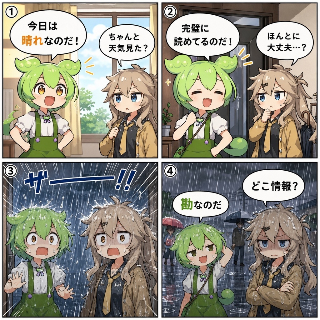 ずんだもん&春日部つむぎのAI漫画1