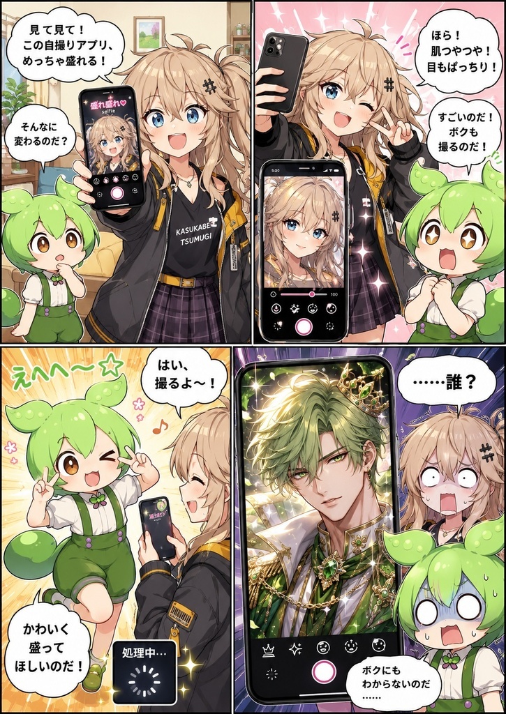 ずんだもん&春日部つむぎのAI漫画1