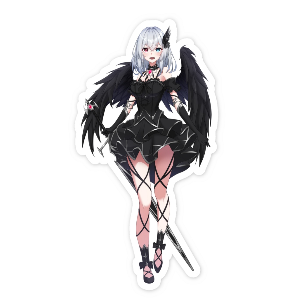 天羽シャロステッカー(黒天使)