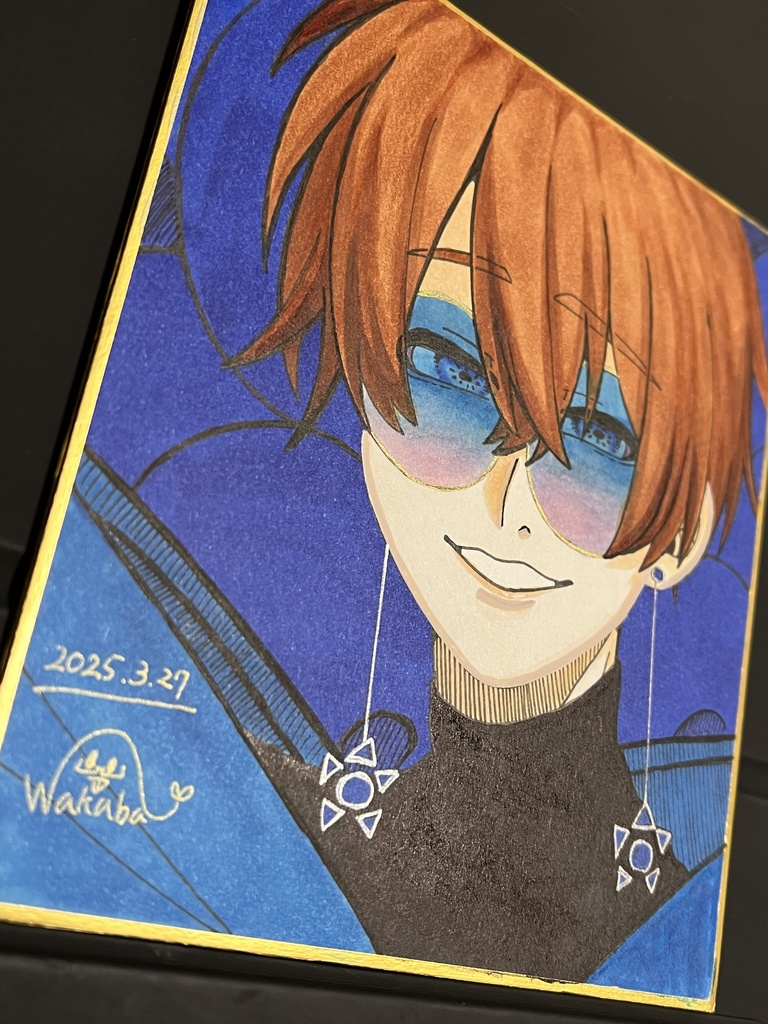 【ミニ色紙】藍鼠