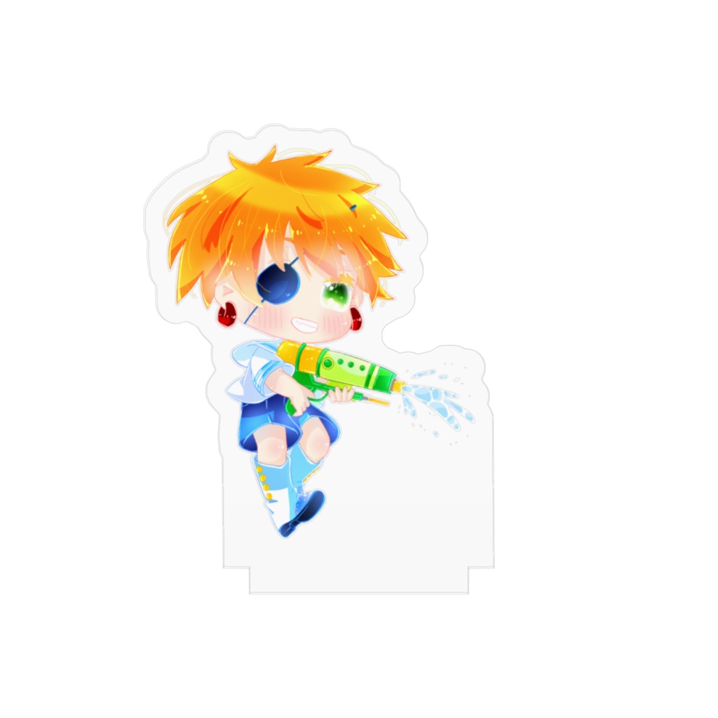 水鉄砲で遊ぶラビ