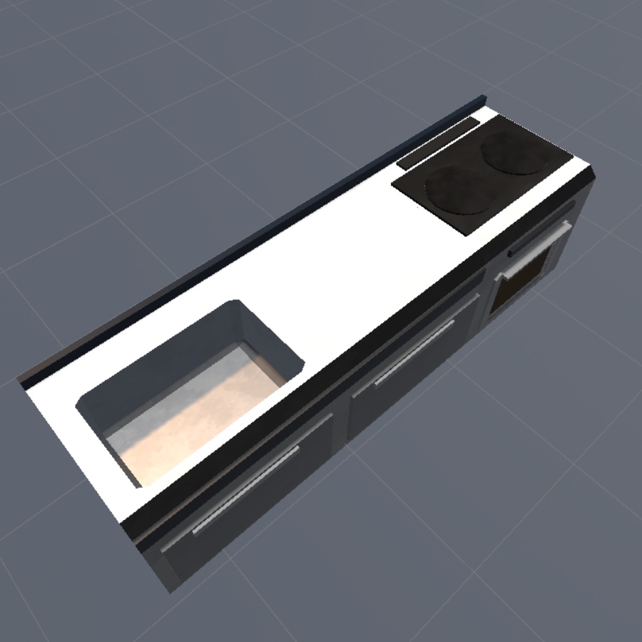 【無料】ローポリ流し台&IHコンロ