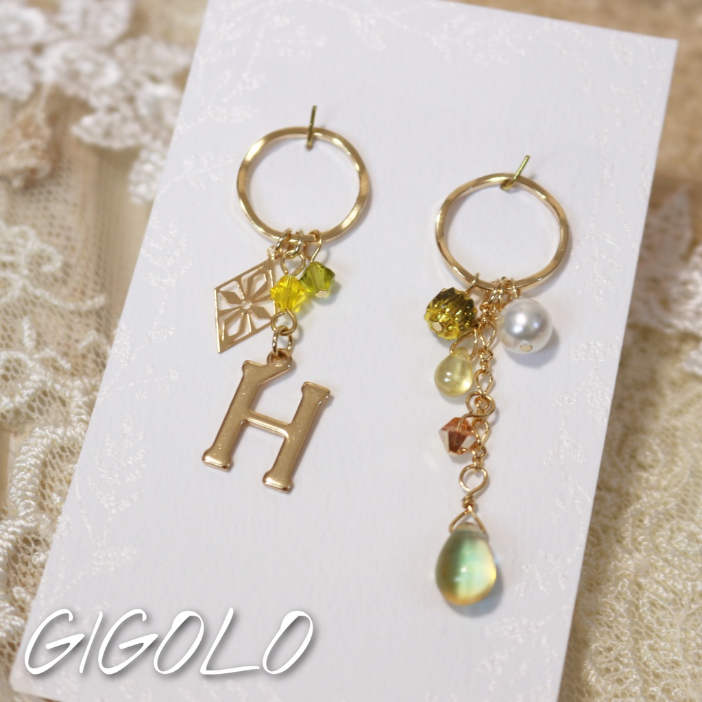 麻天狼イメージ フープ&ドロップピアス