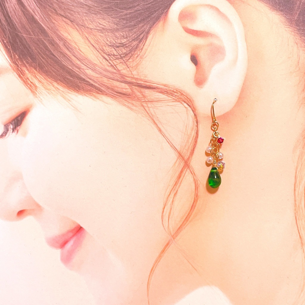 メロンクリームソーダ風 ピアス/イヤリング