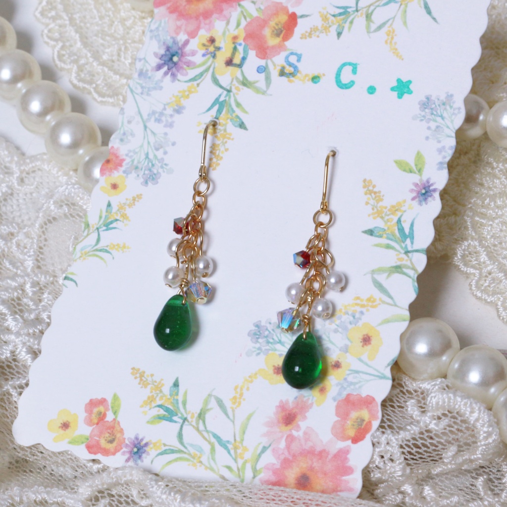 メロンクリームソーダ風 ピアス/イヤリング