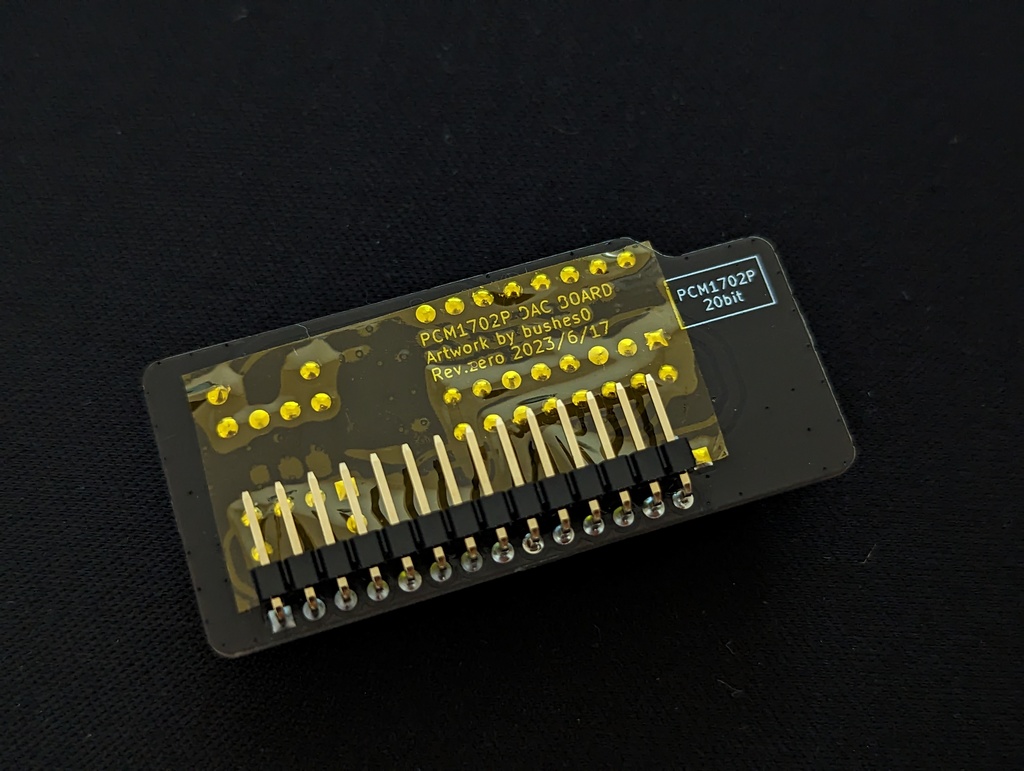 PCM1702P DAC BOARD Rev.1.0(艶なし黒基板)