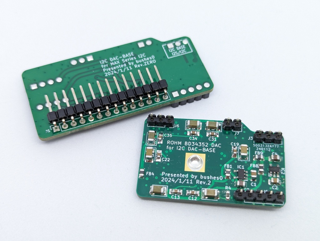 BD34352EKV MAX DAC BOARD Rev.2 + I2C DAC-BASE Rev.Zero