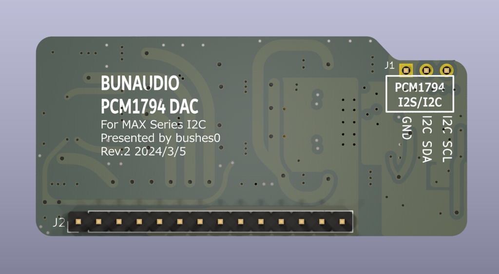 PCM1794 MAX DAC BOARD Rev.2(紫レジスト)