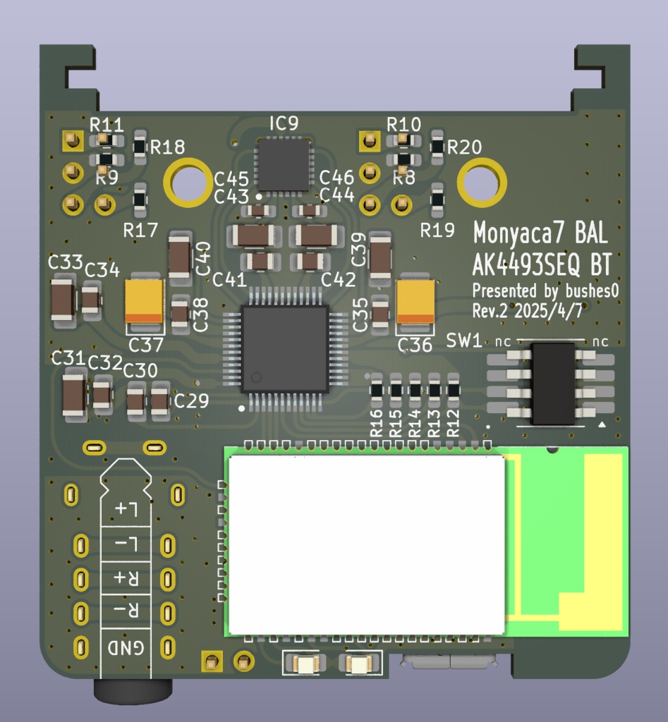 AK4493SEQ BT Rev.2(青レジスト)MONYACA7 BAL用
