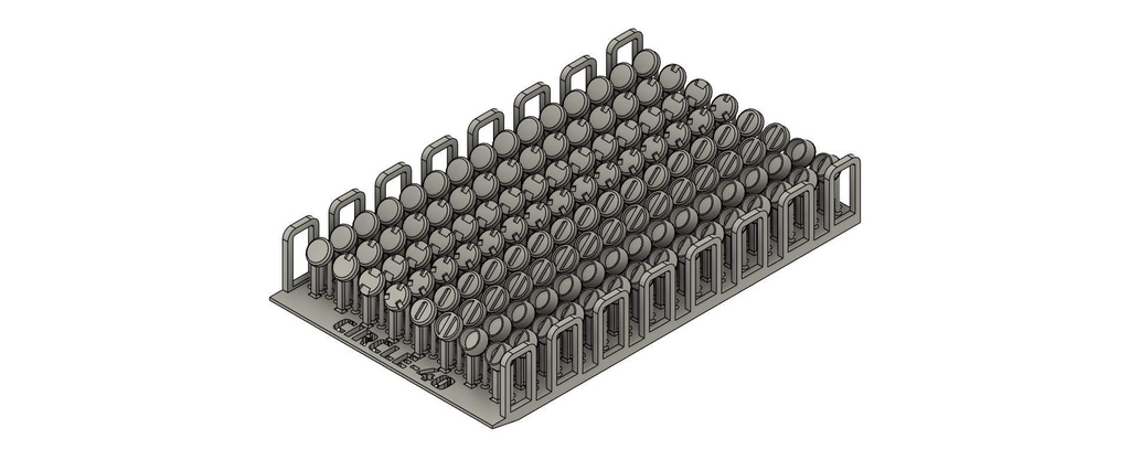 丸モールド(直径4mm) 1シート(8種類✕各15個)3Dプリンタ出力品