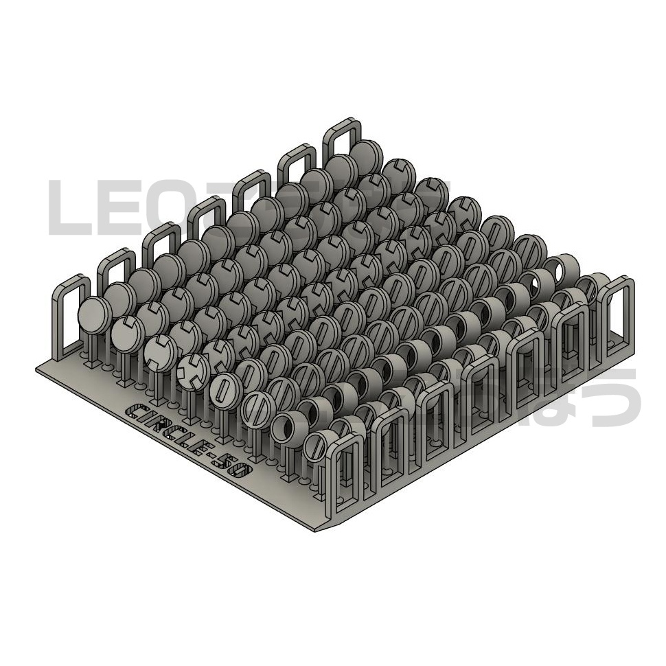 丸モールド(直径5mm) 1シート(8種類✕各12個)3Dプリンタ出力品