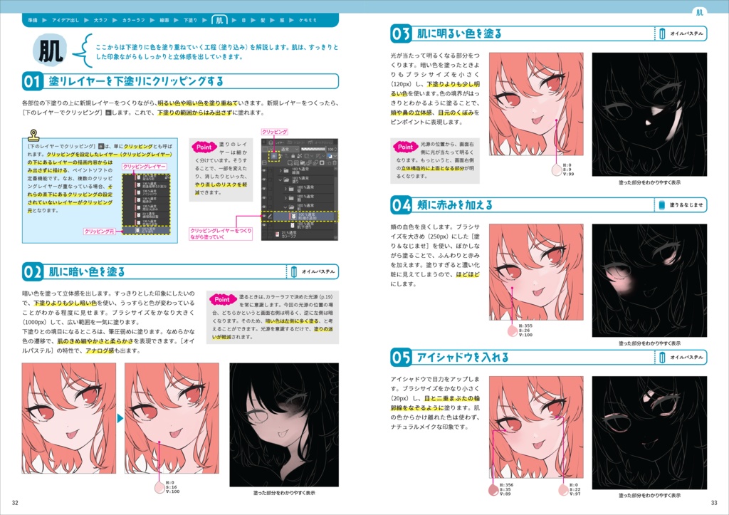 バストアップイラストの描き方 illustrated by しゅがお(絵伝 -KAIDEN- vol.1)