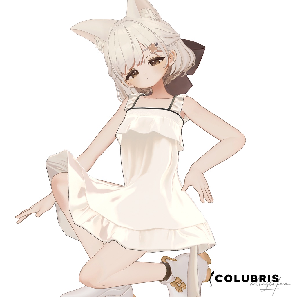 Dress -「French Wave Pleated Spaghetti Strap Dress」for 7 Avatars