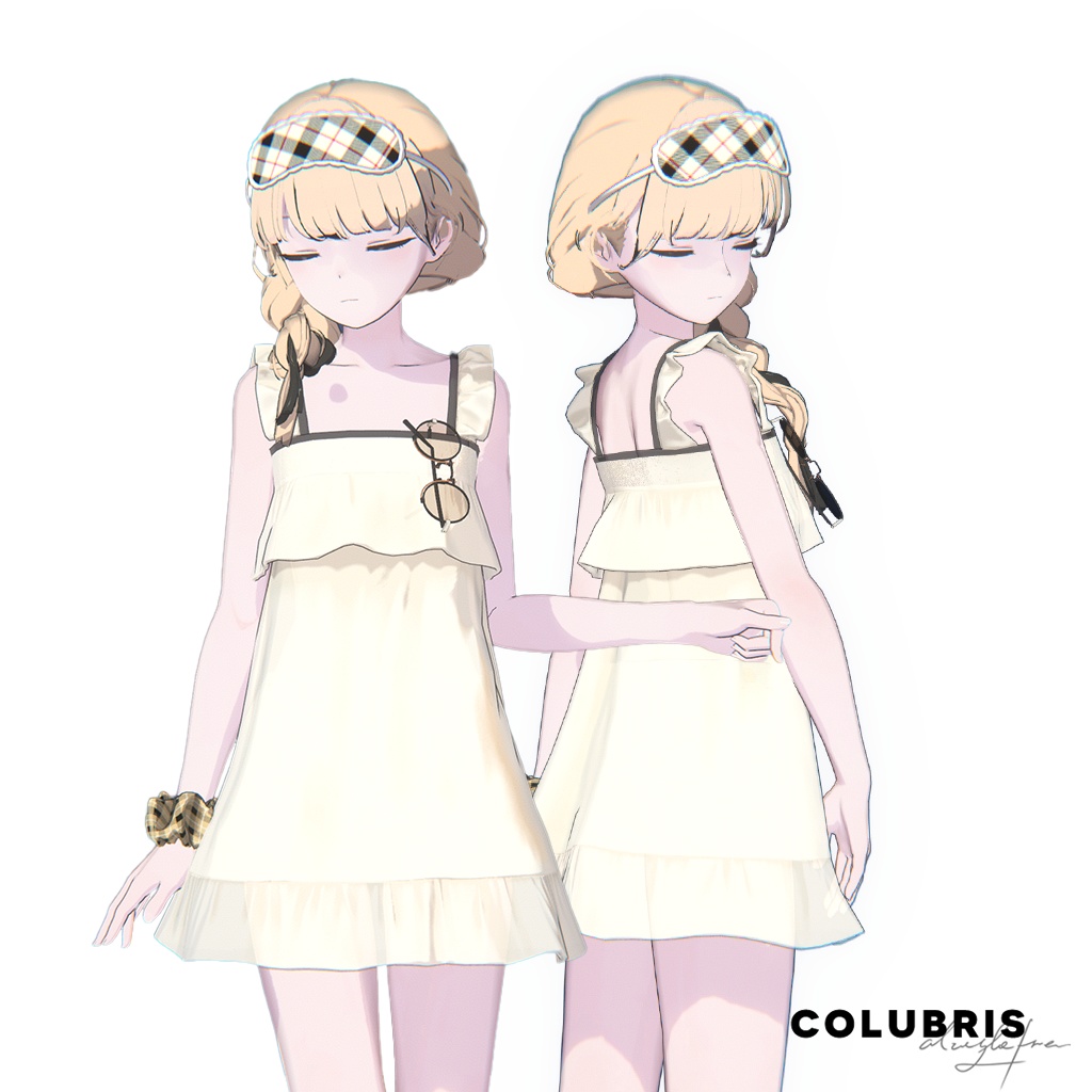 Dress -「French Wave Pleated Spaghetti Strap Dress」for 7 Avatars