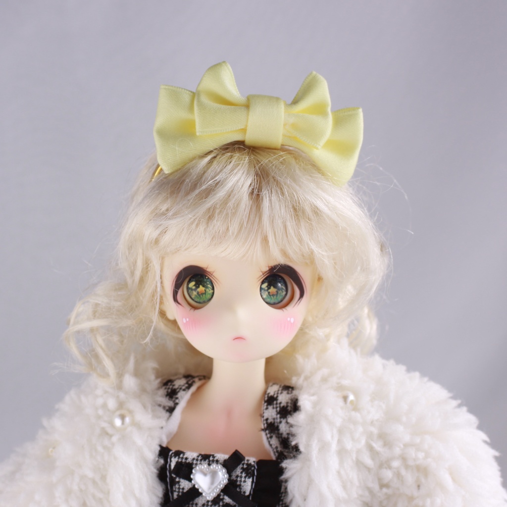 【1/6サイズドール用】マカロンリボンカチューシャ