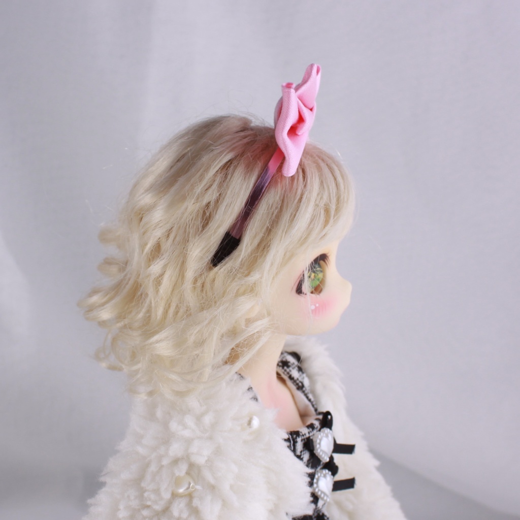 【1/6サイズドール用】マカロンリボンカチューシャ