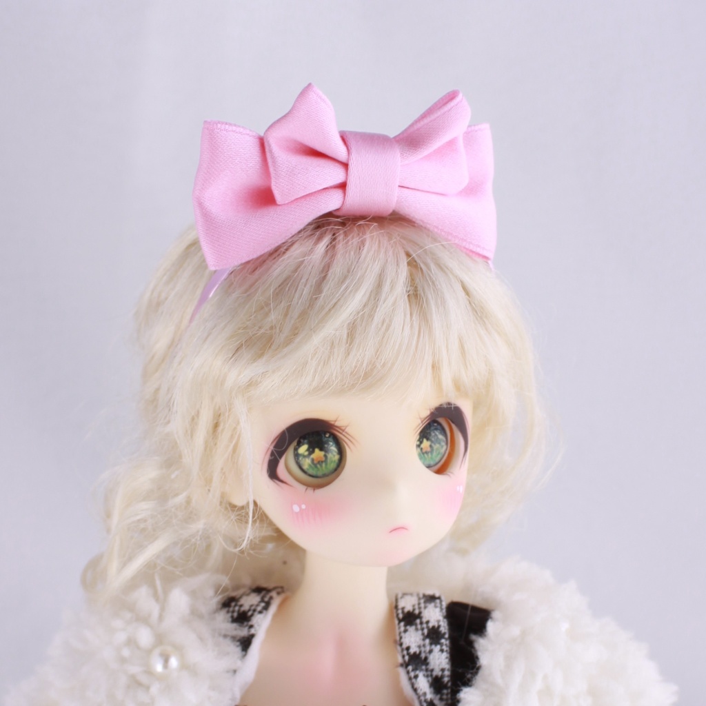 【1/6サイズドール用】マカロンリボンカチューシャ