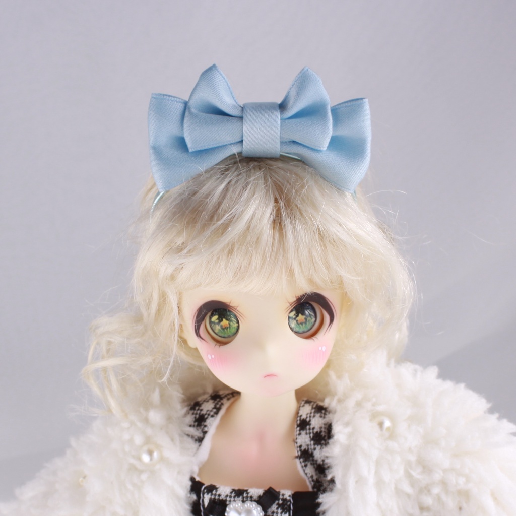 【1/6サイズドール用】マカロンリボンカチューシャ