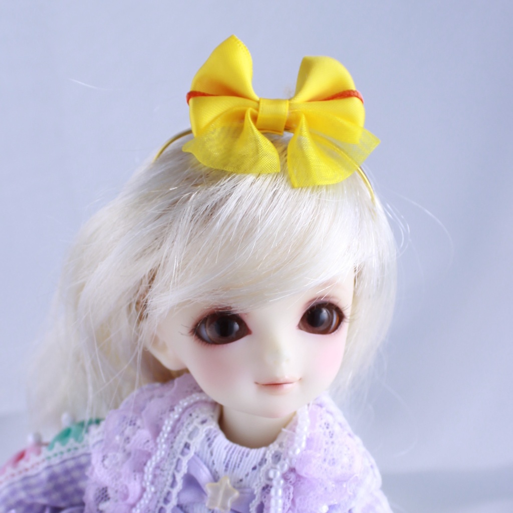 【1/6サイズドール用】ラインWリボンカチューシャ小
