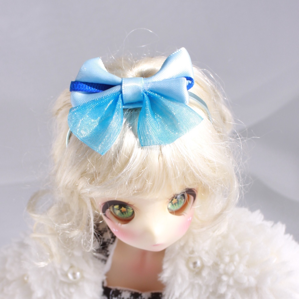【1/6サイズドール用】ラインWリボンカチューシャ小