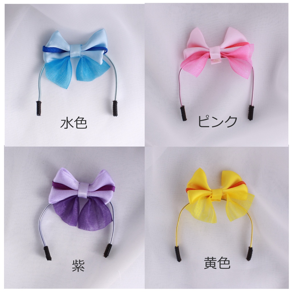 【1/6サイズドール用】ラインWリボンカチューシャ小