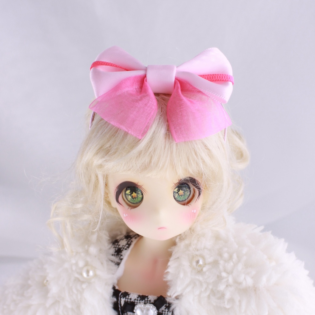 【1/6ドール用】ラインWリボンカチューシャ大
