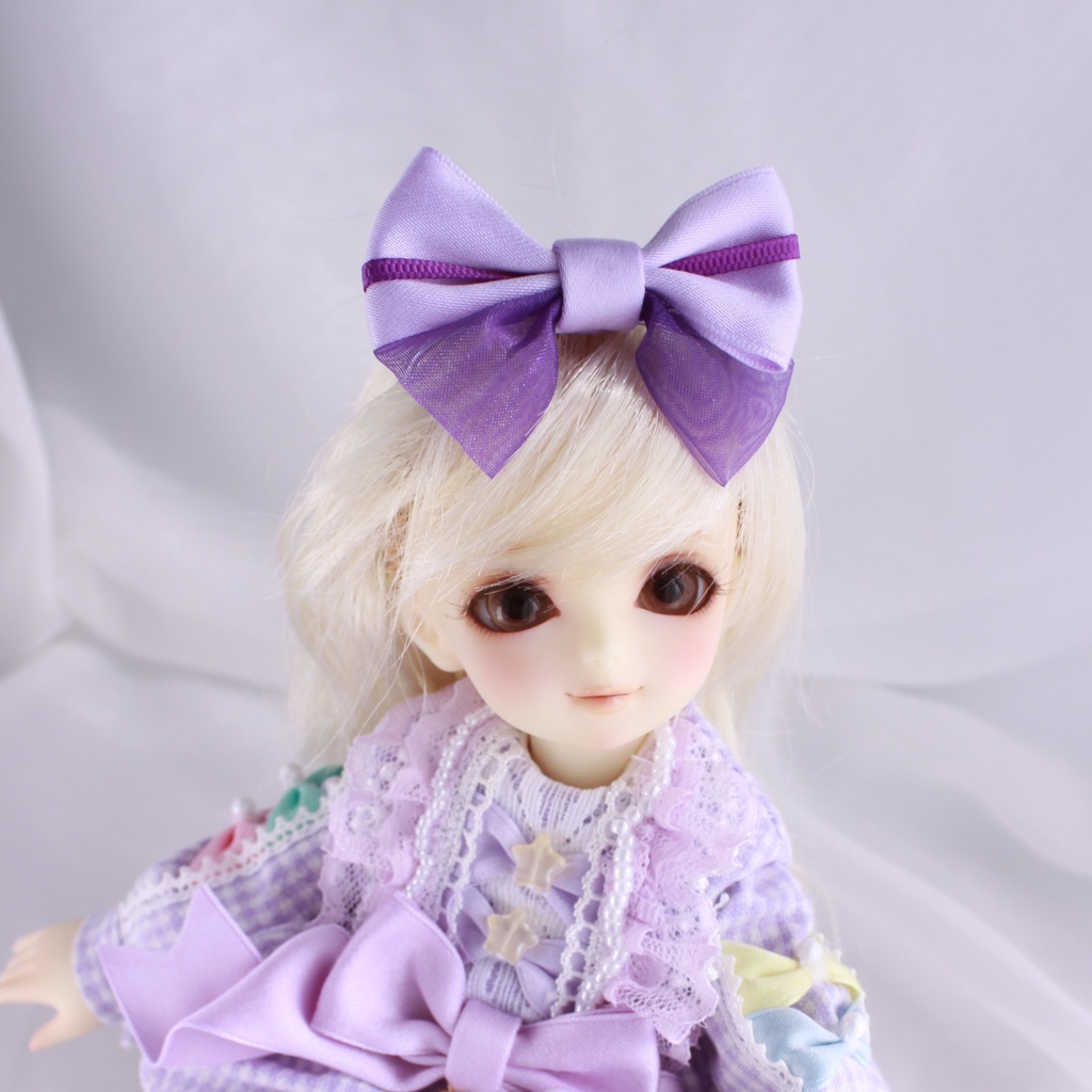 【1/6ドール用】ラインWリボンカチューシャ大