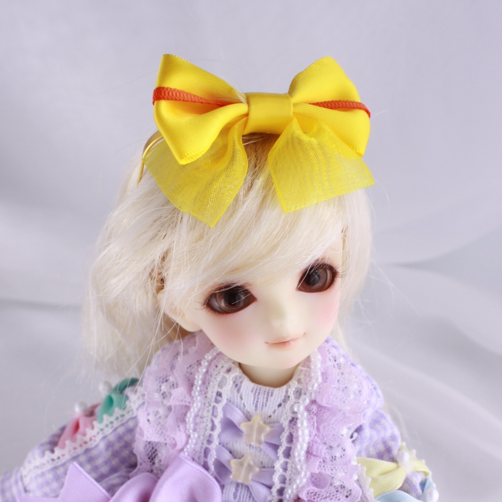 【1/6ドール用】ラインWリボンカチューシャ大