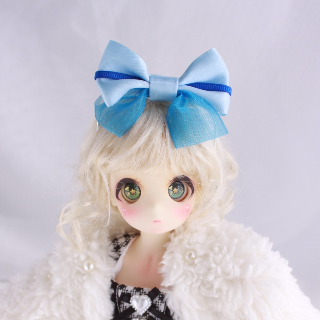 【1/6ドール用】ラインWリボンカチューシャ大