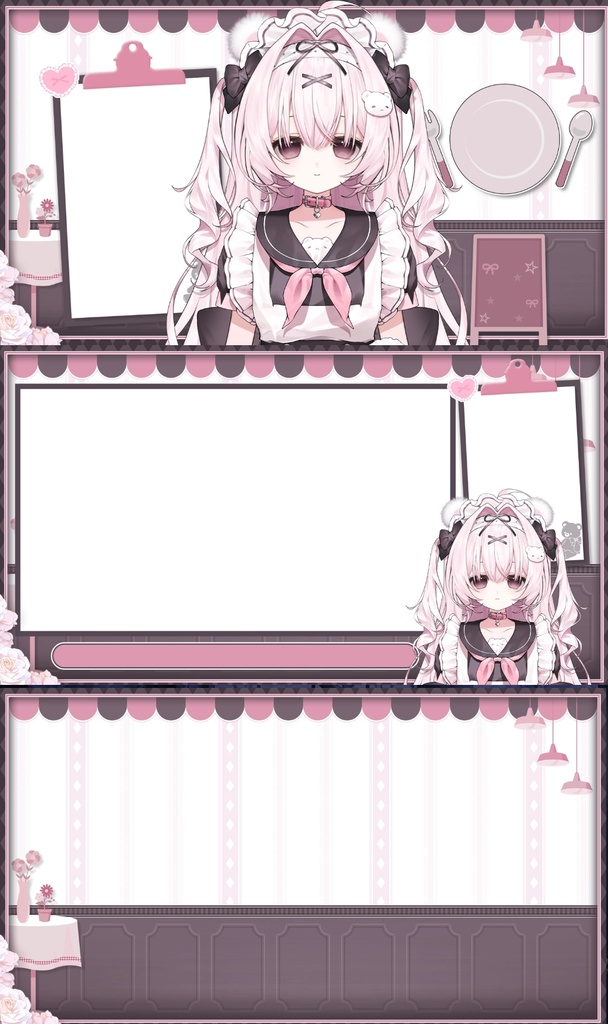 【Live2D Model】Bear Maid/クマメイド【汎用型モデル】(VTS対応)/飛び頭/VB/UI・背景素材をプレゼント