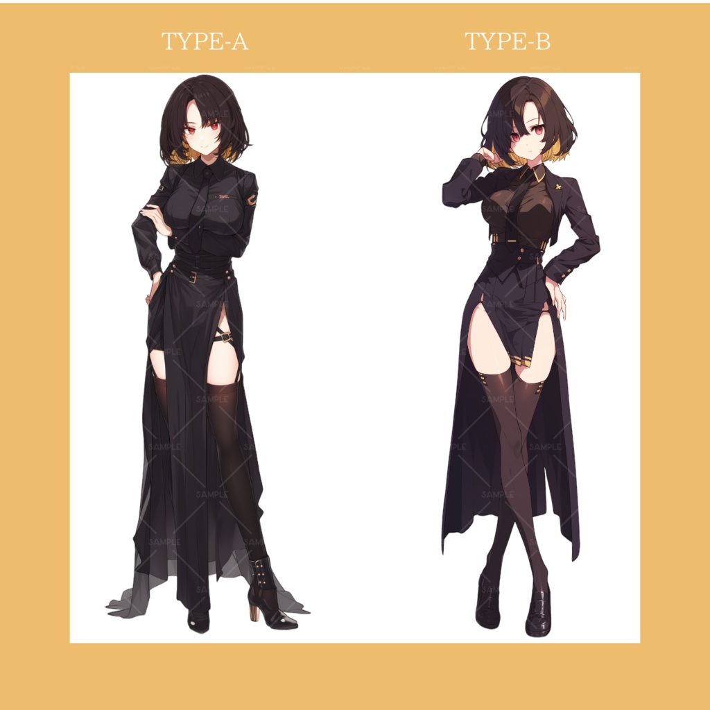 【立ち絵】No.78_黒髪_女性_私服