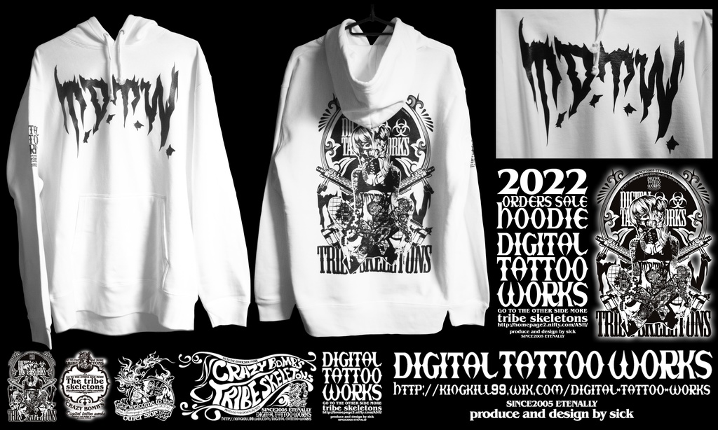 DIGITAL TATTOO WORKS 受注生産 パーカー2022