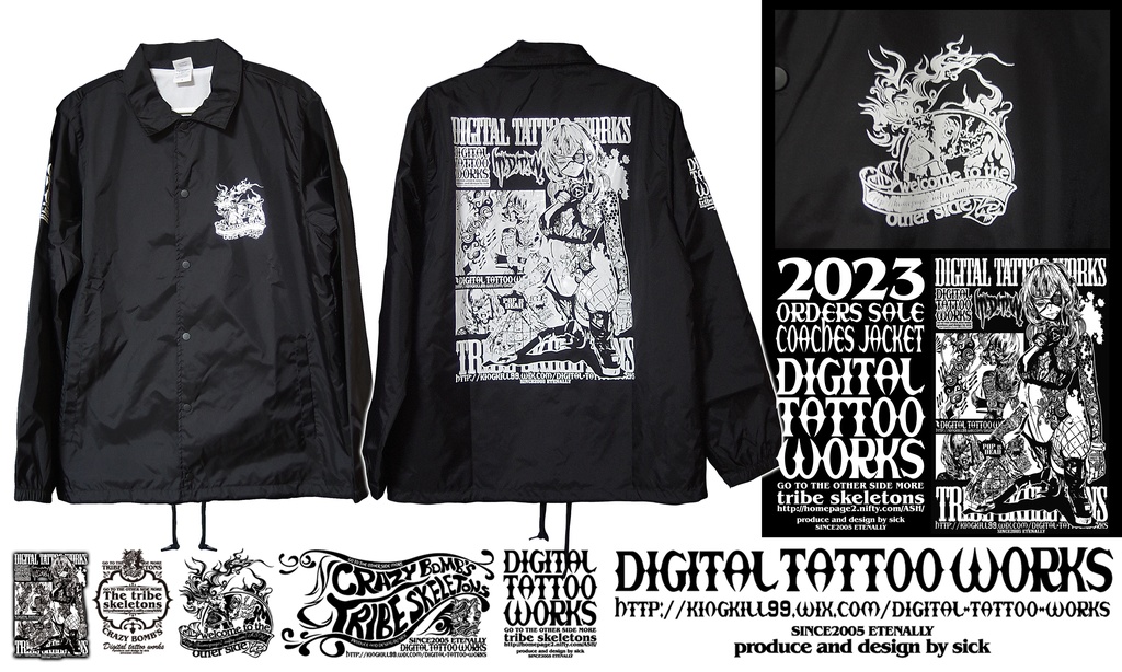DIGITAL TATTOO WORKS 受注生産 コーチジャケット2023