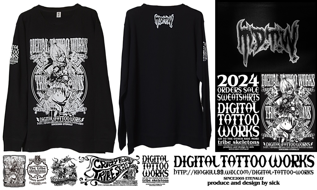DIGITAL TATTOO WORKS 受注生産 トレーナー2024