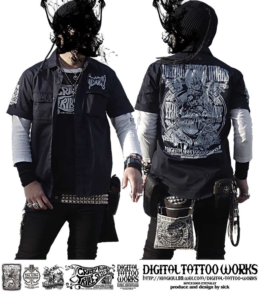 DIGITAL TATTOO WORKS 受注生産 ワークシャツ2024
