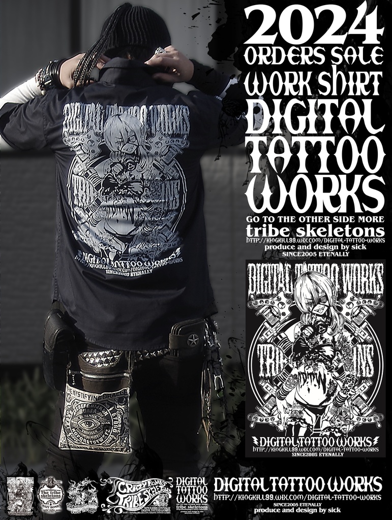 DIGITAL TATTOO WORKS 受注生産　ワークシャツ2024