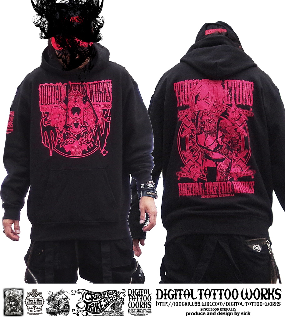 DIGITAL TATTOO WORKS 受注生産 パーカー2025